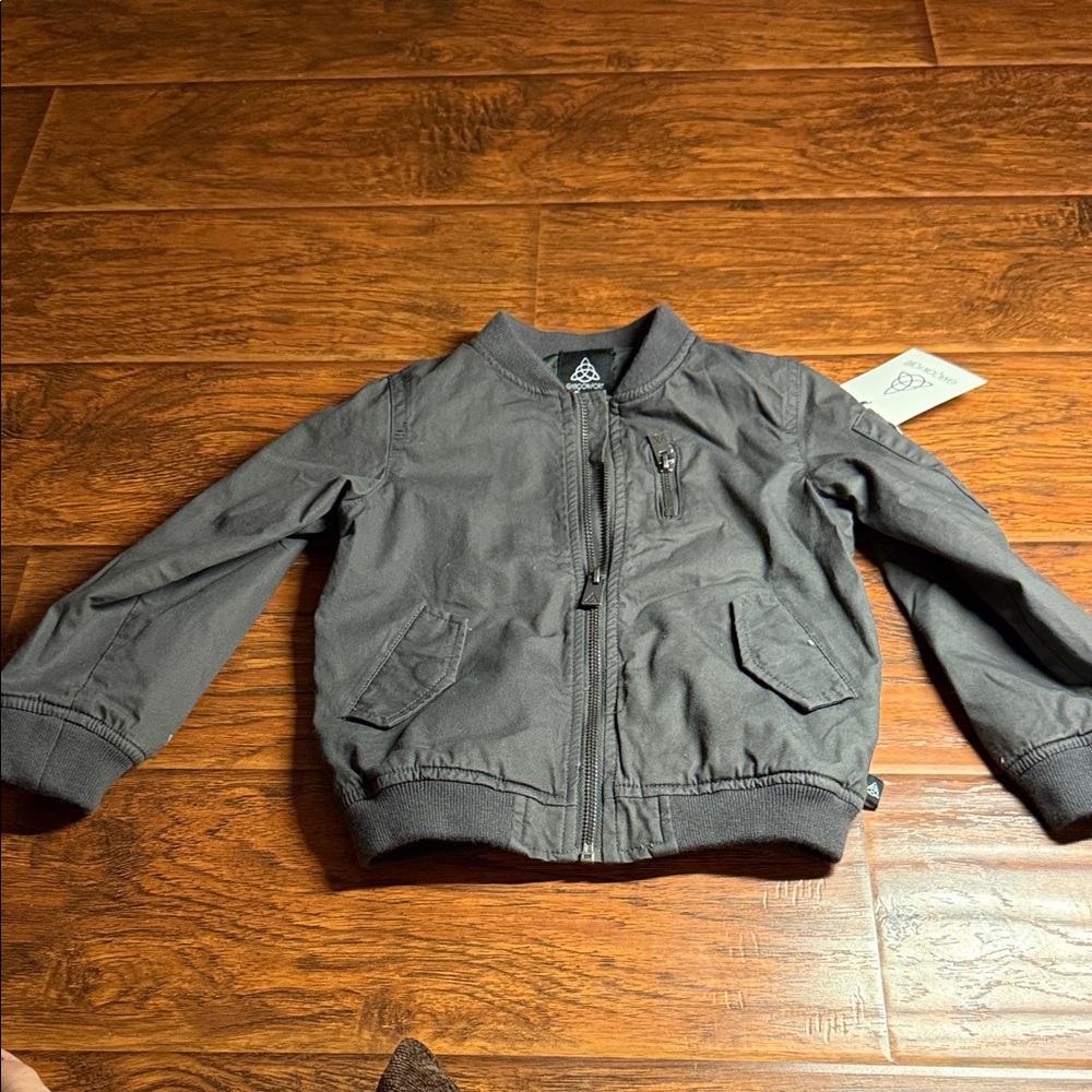 New w tags, Garçon Fort. Kids Gray Bomber Jacket